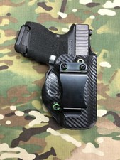 Black Carbon Fiber Kydex W Toxic Green Eyelet Iwb Holster For Glock 26 27