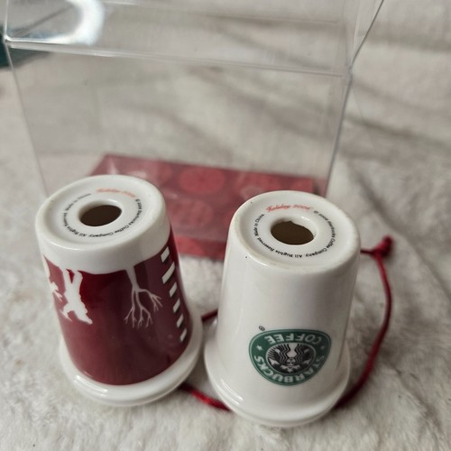 2006 Starbucks Holiday Ceramic Ornament Set Christmas Coffee To Go Cups - Picture 3 of 6