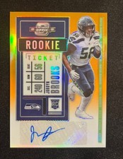 2020 Contenders Optic Rookie Ticket /50 Jordyn Brooks Auto Orange Prizm Dolphins