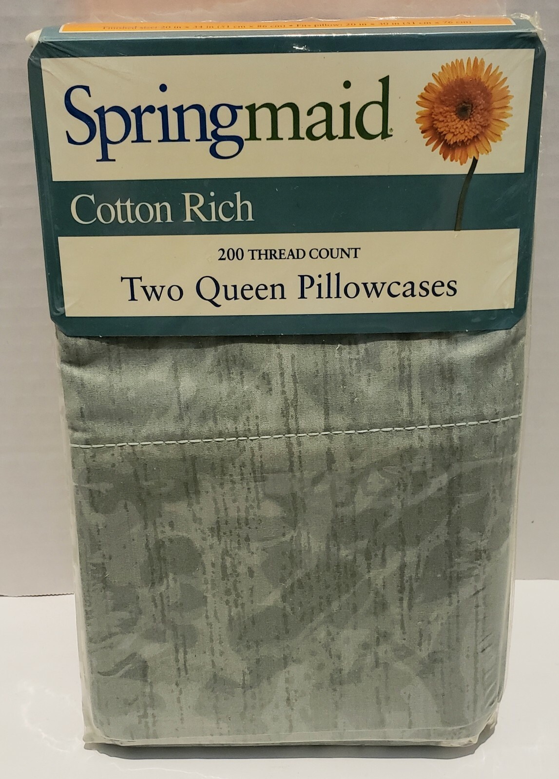 2 Queen Vintage Springmaid Cotton Rich Pillow Cases. 200 Thread Count