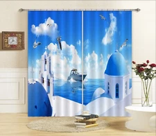 3D Aegean Ocean ZHUA2680 Photo Curtain Window Blockout Fabric Amy 2023