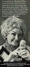 1975 Vintage Print Ad Duro Naval Jelly rust dissolver Phyllis Diller Fang