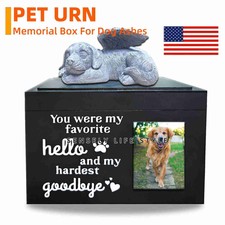Urnas Para Cenizas De Perros Pet Urns for Dog Ashes Black Wooden Box Dog Angle