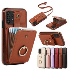 For Samsung Galaxy A54 A53 A25 A15 A14 A13 Organ Ring Wallet Leather Phone Case