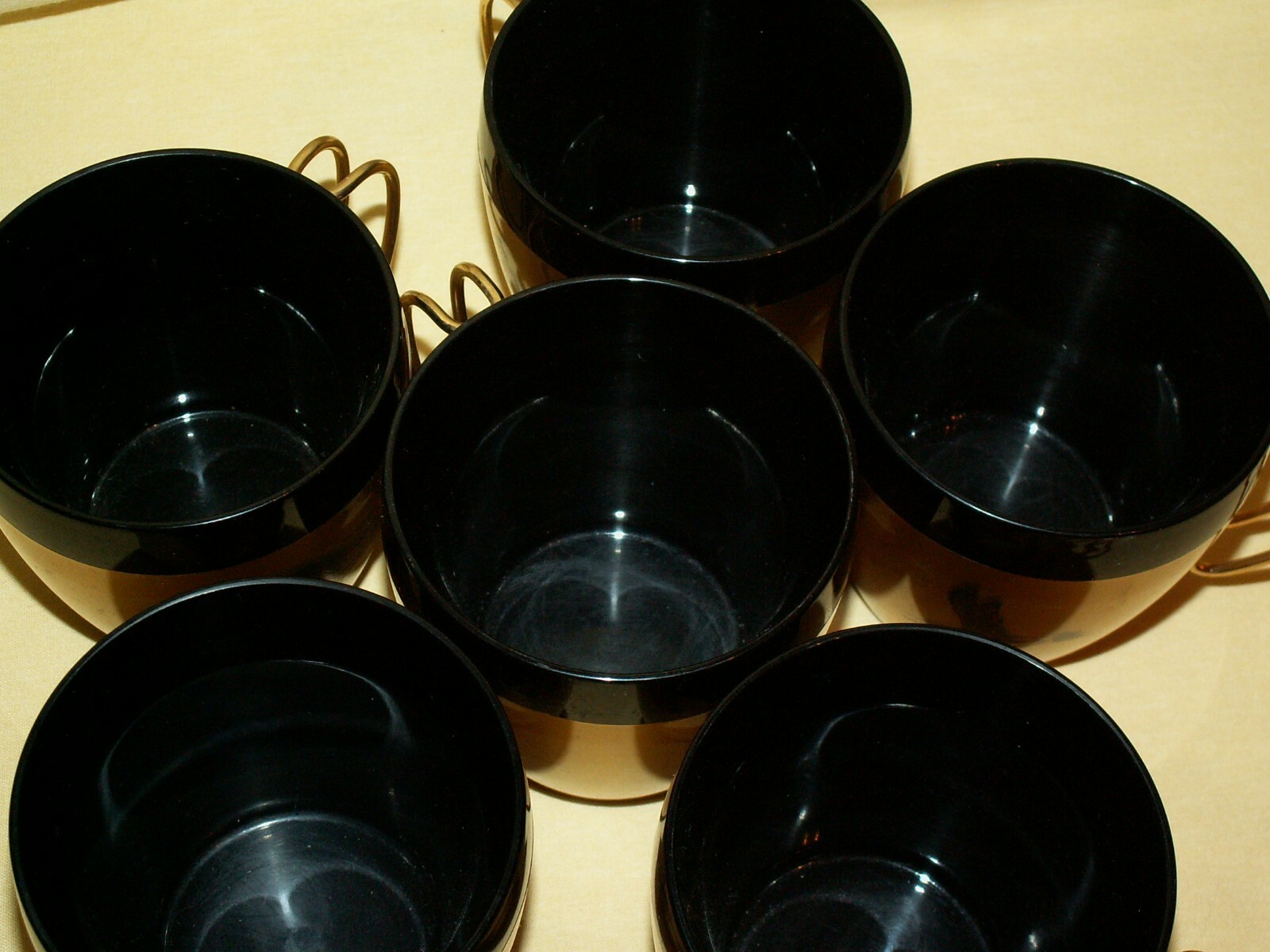 DUCK MUG SET 6 GOLD BLACK PLASTIC NFC MALLARD CANADA GOOSE QUAIL SNOW PINTAIL. thumbnail 3