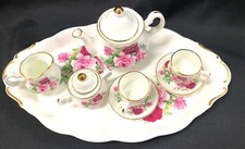 Imperial Staffordshire Fine Bone China England Miniature 10 Piece Tea Set Roses