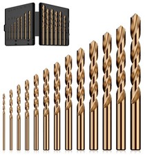 MACXCOIP Cobalt Drill Bit Set, 13Pcs M35 High Speed Steel 13pcs, 1/16"-1/4"