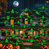 Halloween Deko Outdoor, 24 StüCk Halloween Fledermaus Leuchtend HäNgende W