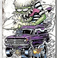 🔥 Ed Roth Rat Fink Monster Hot Rod 8x12” Metal Sign Surfing Muscle Car Man Cave