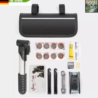 Fahrrad Reparatur Werkzeug Multitool mit Fahrradflicke+Fahrradtasche Set