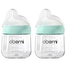 2 PCS 150ml 5oz Anti Colic Newborn Baby Bottles Slow OffCentered Nipple Blue