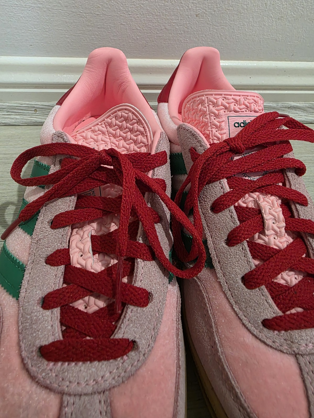 Adidas Originals Gazelle Indoor Court Green Glow Pink Gum (US 5W) JI2713 image 10