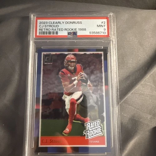 2023 Clearly Donruss- CJ Stroud- Retro Rated Rookie 1988 - Short Print PSA 9