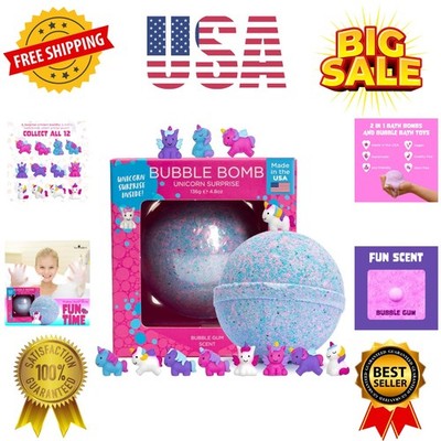 Unicorn Bath Bomb for Girls with Surprise Squishy Toys Inside by Two Sister -...