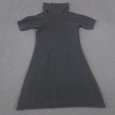 Athleta Dress Women S Gray Zuni Cowl Neck Short Sleeve Cotton Blend Knit Pockets