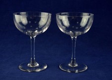 Early 20thC Antique x2 Matching Champagne Coupes / Glasses - Perfect