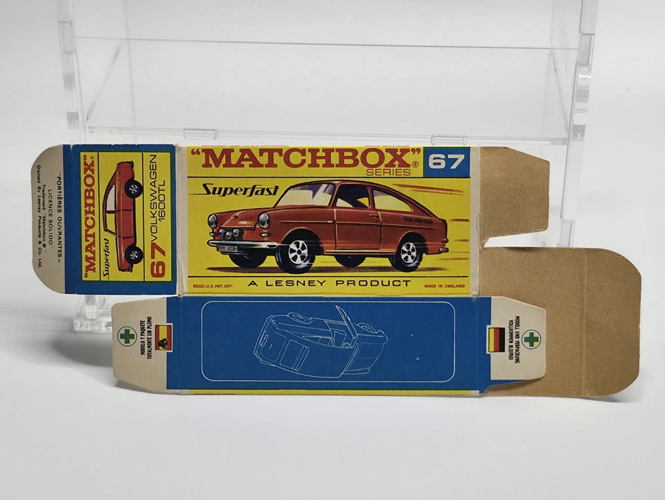 Matchbox Moko Lesney MB67 Volkswagen 1600 TL con portaequipajes y caja Rallye Foto 2 de 4