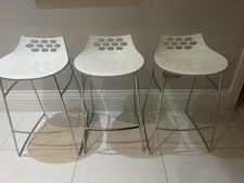 3 Vintage Italian designer Calligaris Jam range bar stools, white