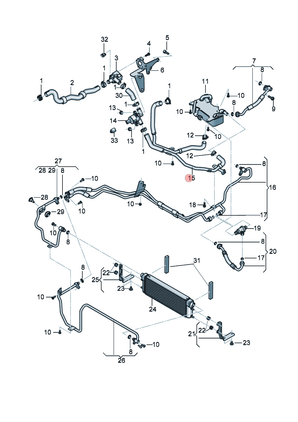 Bentley Continental GT 2013-2019 Front Left Hose pipe
