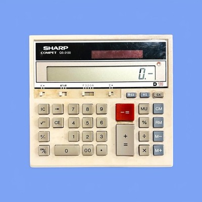 Sharp Compet QS-2130 12-Digit Desktop Financial Twin Power Calculator Solar Read
