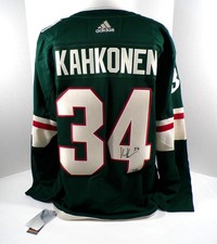 Kaapo Kahkonen Signed Adidas Minnesota Wild Green Hockey Jersey Fanatics Auto