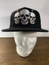 Skull Snapback 3 Skull Embroidery Cotton Adult Adjustable Cap Hat