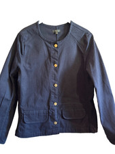 123 petite veste bleu marine en coton taille 40