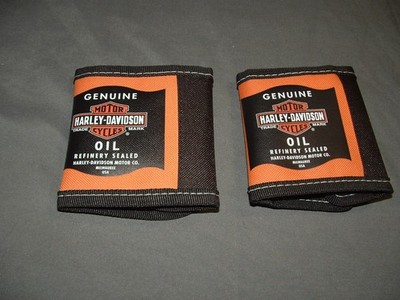 Harley Davidson Oil Can Wrap Koozies Lot (2) Hook and Loop Motorcycle Can Holder
