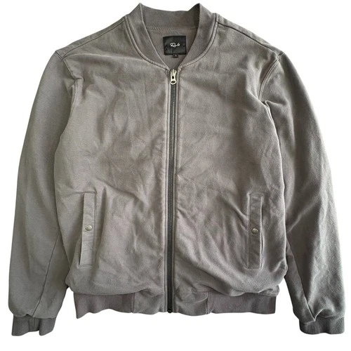 Rails Bedford Bomber Jacket Mens L Gray Full Zip Stretch Cotton Sweatshirt - product listing photo