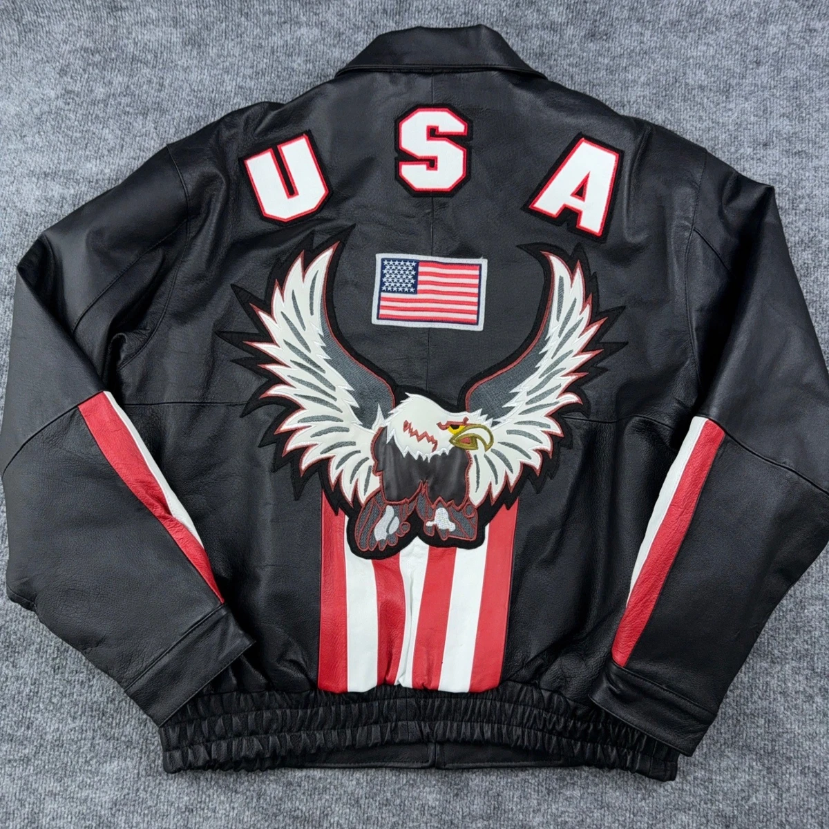 american flag leather jacket products for sale | eBay