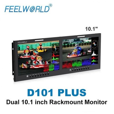 Feelworld D101 PLUS 1920x1200 IPS Dual 10,1'' 4K HDMI SDI 4RU Rackmount Monitor