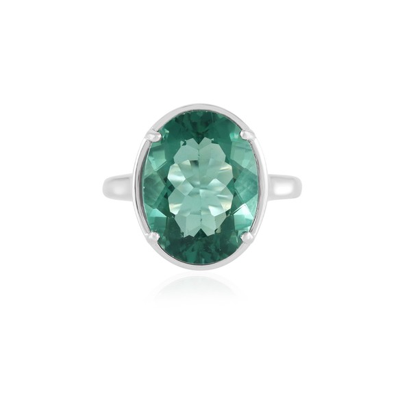 Cavill Ring Sterlingsilber Plattiert GrüNer Fluorit 9,70Ct Ovalschliff-image