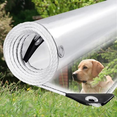 Clear Tarp with Grommets,3x7ft Clear Vinyl Tarps Heavy Duty Waterproof | 14 M...