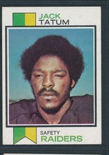 1973 Topps Football #288 JACK TATUM Rookie RC, Oakland Raiders ~ VG+ wrinkle