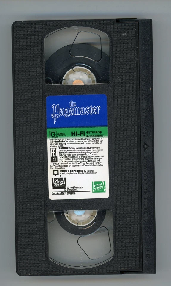 The Pagemaster, Movie, VHS, Preowned, Macaulay Culkin, 1995, Clamshell, Tested Foto 2 de 4