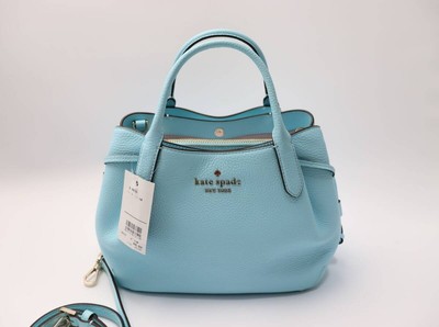Neu KATE SPADE Dumpling Small Satchel Hellblau Schultertasche Kiesel Leder