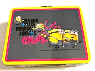 Despicable Me Tin Lunch Box Minion Chaos size 7-3/4'' x 6'' x 2-7/8'' Retired 2015