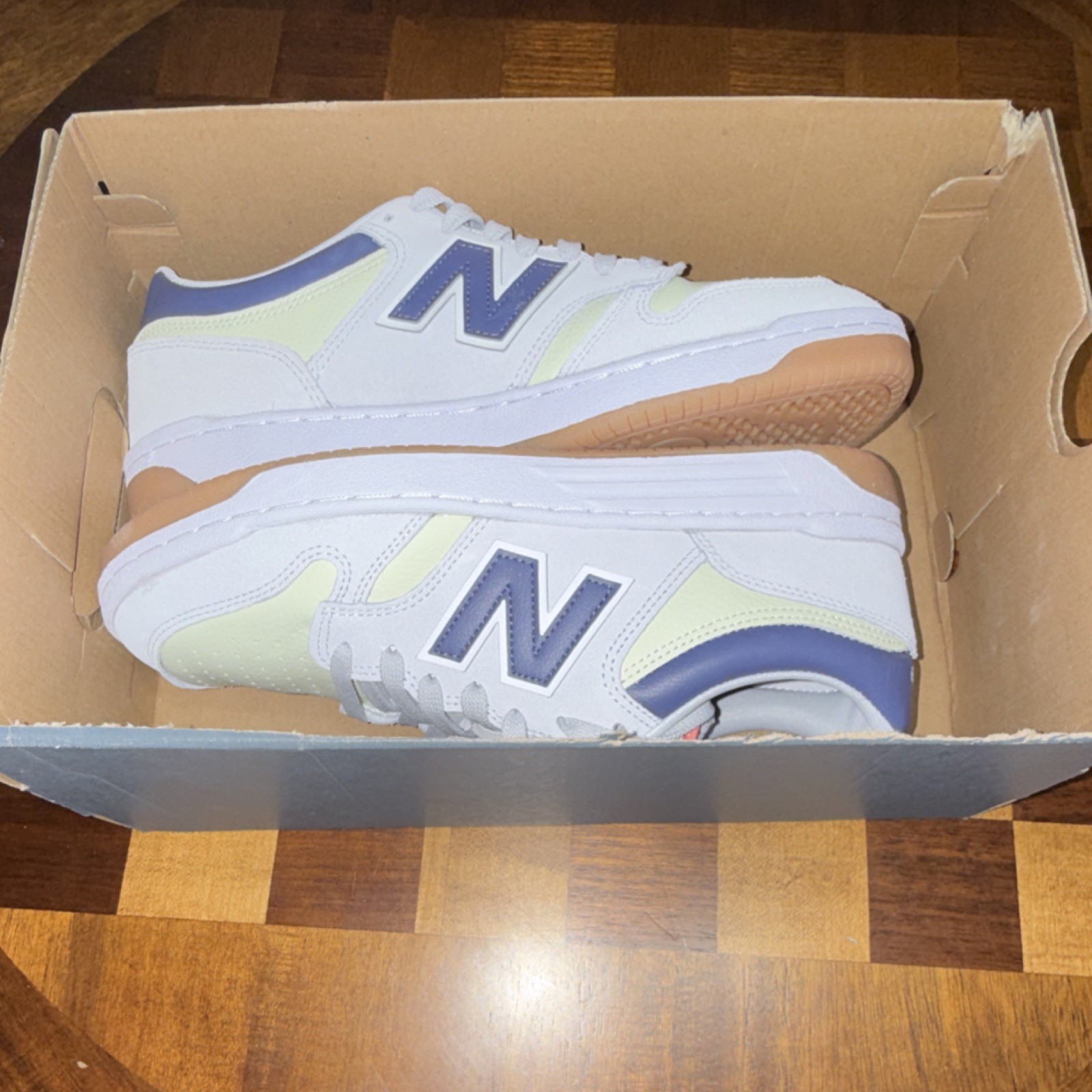 New Balance 480 Grey Blue Gum Men's Leather Sneaker Grey Purple new no box lid  thumbnail 8