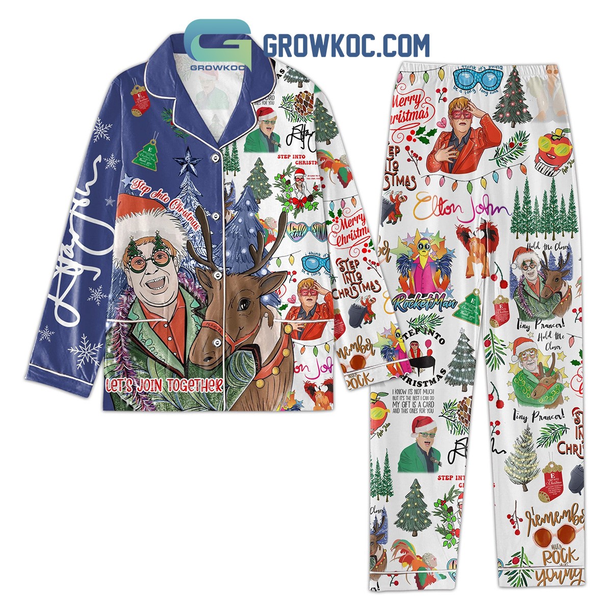 Elton John Rocket Man Holiday Pajama Set for Christmas