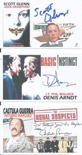 CRIME DETECTIVE 3 SIGNED CARDS: SCOTT GLENN SILENCE DENIS ARNDT & C. GUERRA
