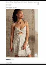 Urban Outfitters Floral Twist-Front Cut Out Mini Skater Dress Size Small