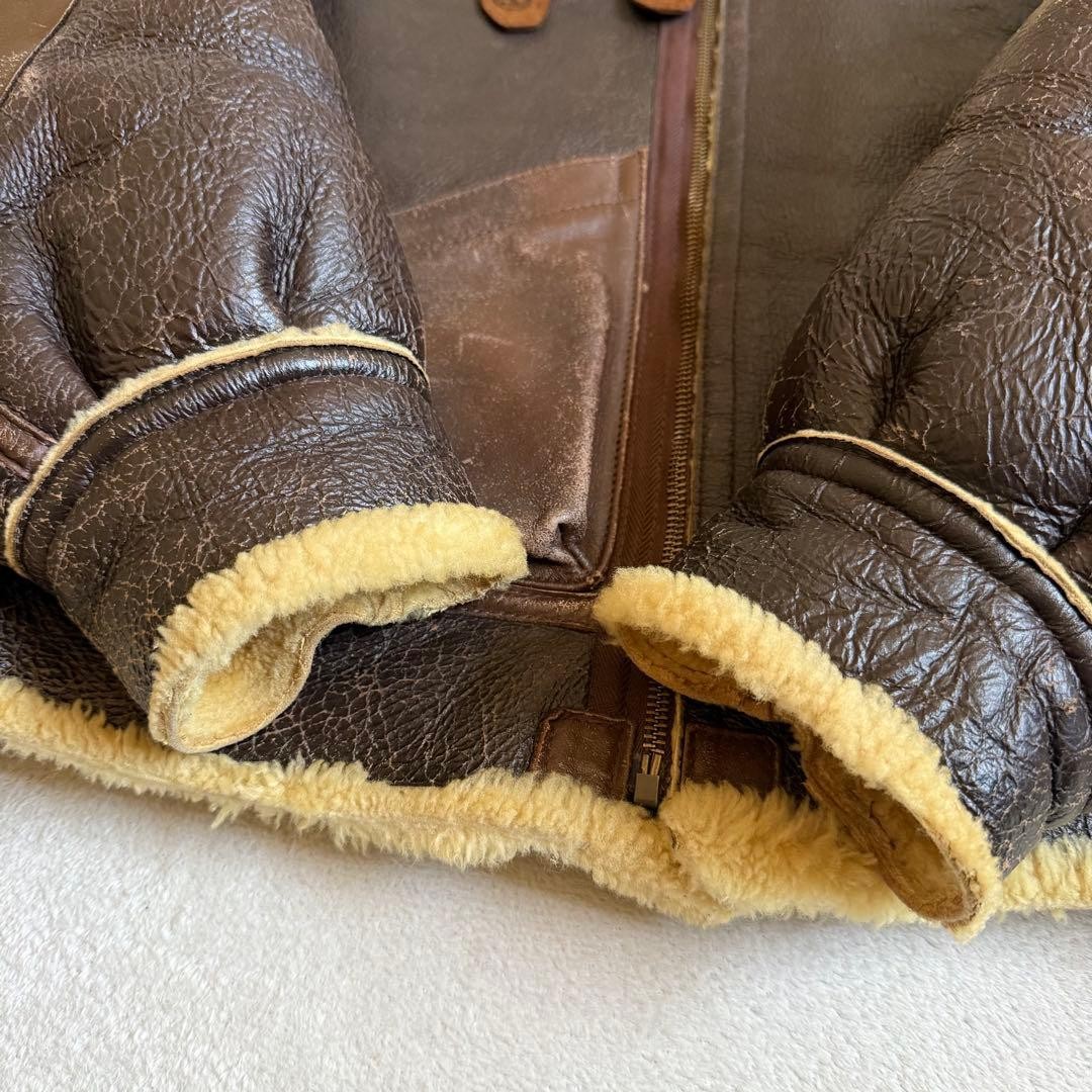 Buzz Rickson's B-Flight Sheepskin Jacket Brown 40… - image 8