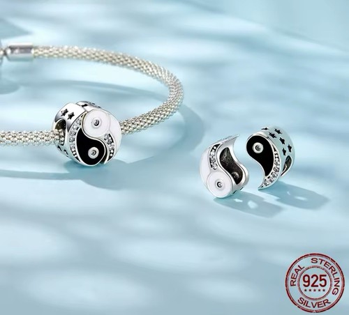Yin And Yang Double Charm Bead Chinese Luck Genuine 925 Sterling Silver ๐ - Picture 8 of 12