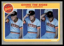 1985 Fleer #628 Giving the Signs (Sparky Anderson) Detroit Tigers