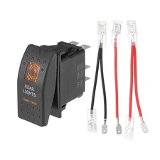 5 Pin UTV Rear Lights Rocker Switch Kit Orange 20A 12V Waterproof SPST
