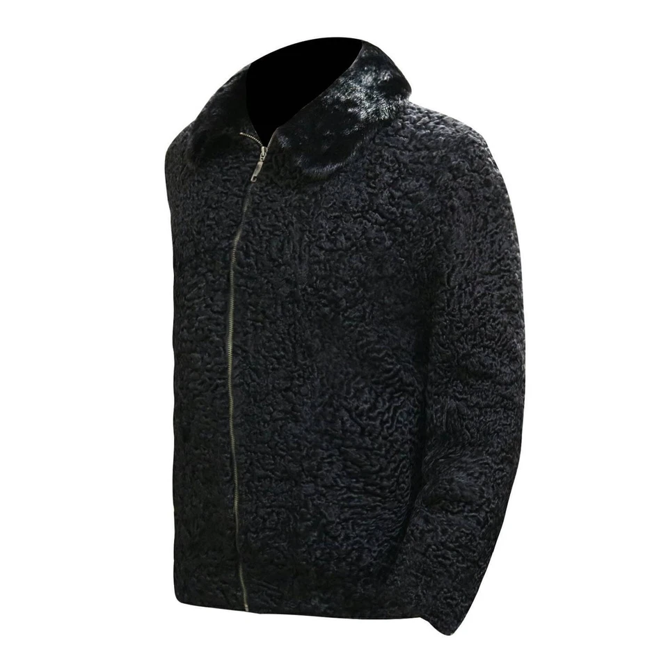 Man's Real Persian Lamb Fur Bomber Jacket Coat Luxury Outerwear All size Presale - Image 3 of 4