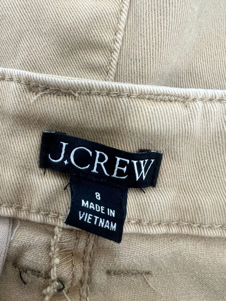 Pantalones Cortos Chinos J.Crew Para Mujer Talla 8 Marrón Plisado Capeside Preppy Old Money Foto 2 de 4