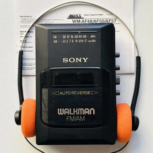 Sony Walkman WM-AF48/BF48 AM/FM Radio Cassette Player - New Belt - Reconditioned