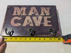 Man Cave Coat/Hat Hanger Wall Sign With J Hooks (Used but good) — photo 8