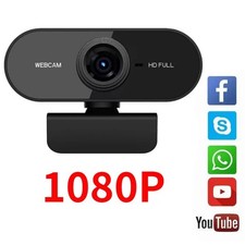 1080P Full HD USB Webcam for PC Desktop, Laptop Web Camera with Microphone Black